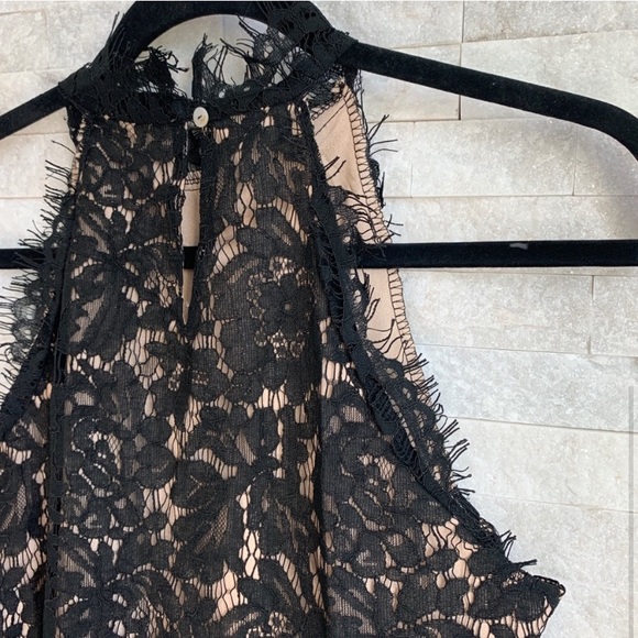 Floral Eyelash Lace Hollow Out Fully Lined Blouse - Picture 5 of 7